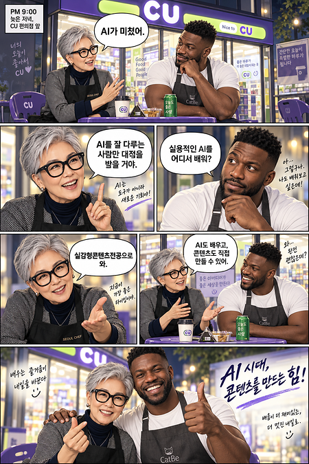 CU앞에서 홍보하는 할머니... AI가 미쳤다..
